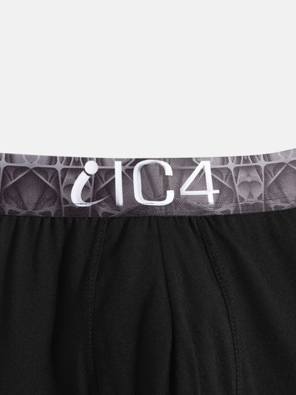 IC4 Boy's Cotton Elastane Fashion Trunk Combo Pack of 2, Black Color