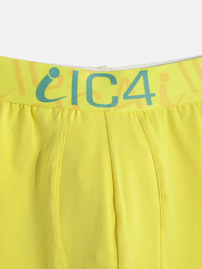 IC4 Boy's Cotton Elastane Fashion Trunk Combo Pack of 2, Yellow Color