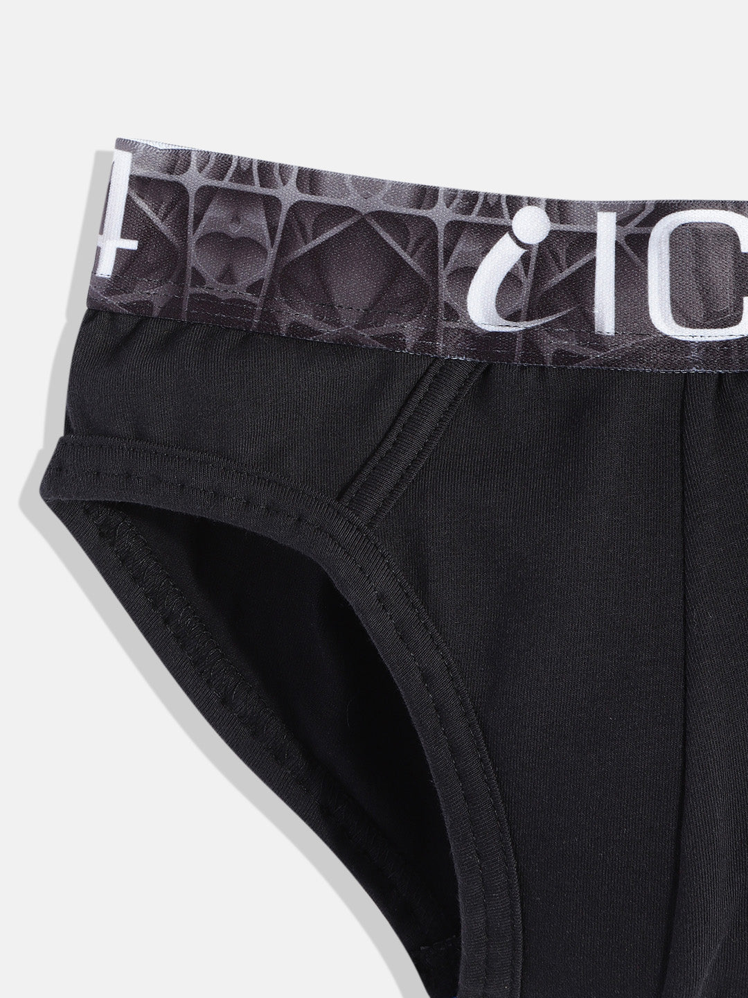 IC4 Boy's Cotton Elastane Fashion Brief Combo Pack of 2 Black
