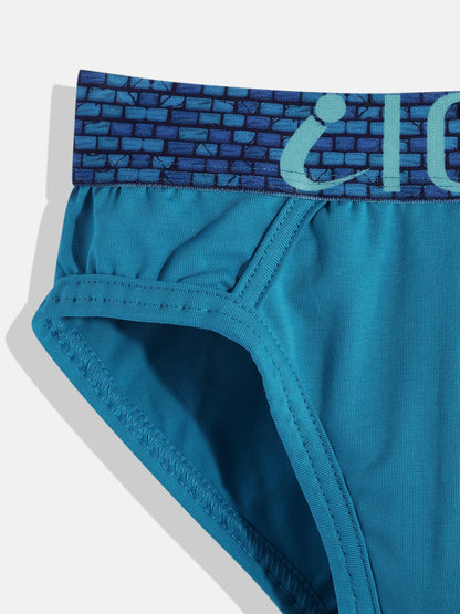 IC4 Boy's Cotton Elastane Fashion Brief Combo Pack of 2 Teal