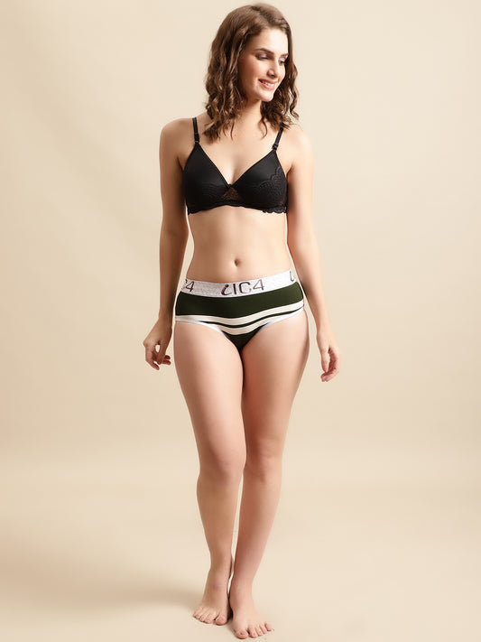 IC4 Women's Modal Elastane Stripe Hipster