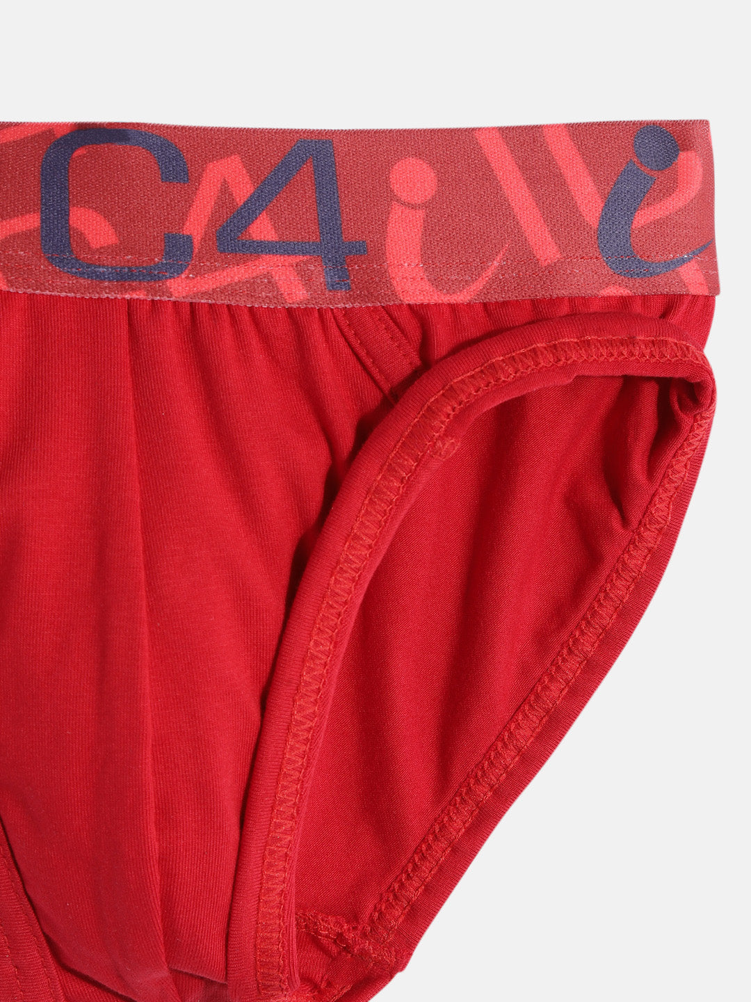 IC4 Boy's Cotton Elastane Fashion Brief Combo Pack of 2 Red
