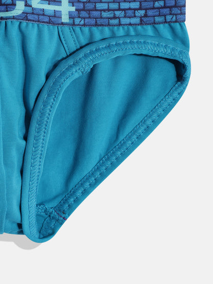 IC4 Boy's Cotton Elastane Fashion Brief Combo Pack of 2 Teal