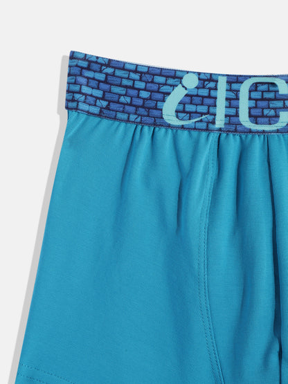IC4 Boy's Cotton Elastane Fashion Trunk Combo Pack of 2, Teal Color