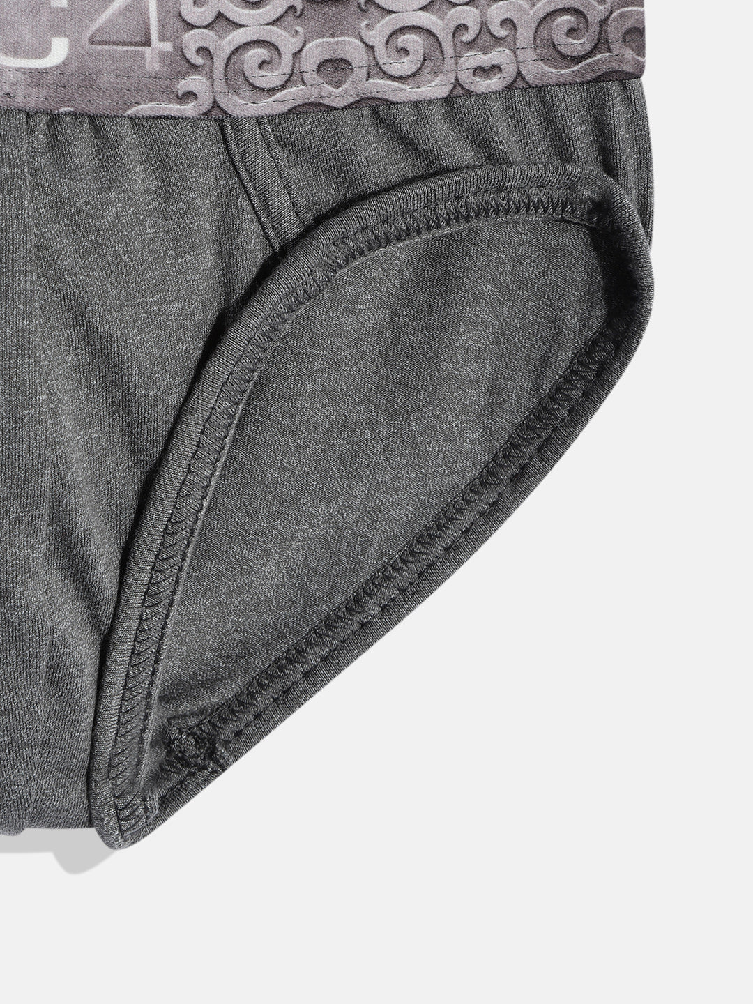 IC4 Boy's Cotton Elastane Fashion Brief Combo Pack of 2 Charcoal