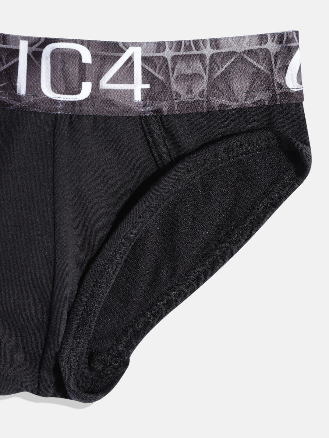 IC4 Boy's Cotton Elastane Fashion Brief Combo Pack of 2 Black