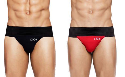 IC4 Men's Cotton Elastane Gym Supporter Combo Pack of 2