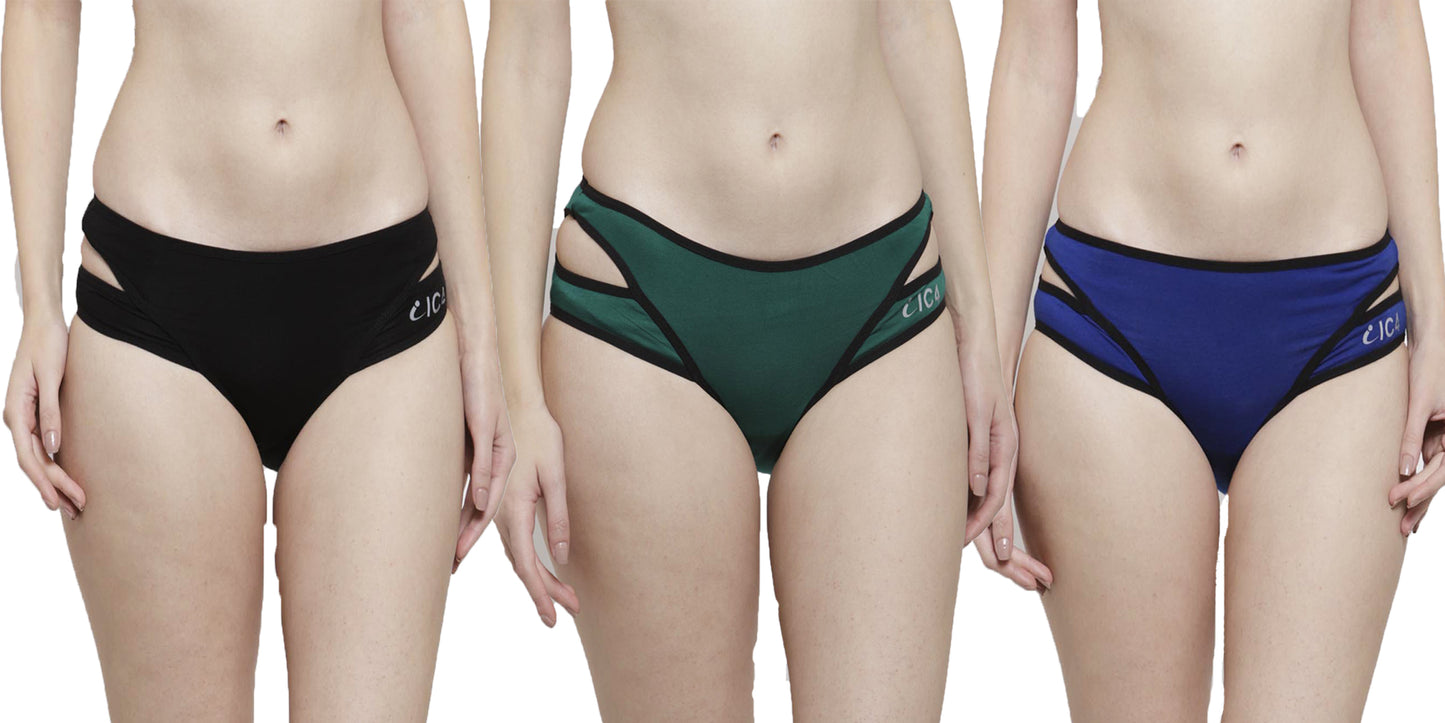 IC4 Women's Designer Hipster Panty Combo Pack of 3