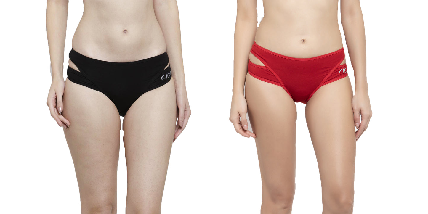 IC4 Women's Designer Hipster Brief Combo Pack of 2
