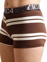 Load image into Gallery viewer, IC4 Women&#39;s stripe Fashion Boyshorts Combo Pack of 2, Brown
