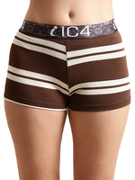 Load image into Gallery viewer, IC4 Women&#39;s stripe Fashion Boyshorts Combo Pack of 2, Brown
