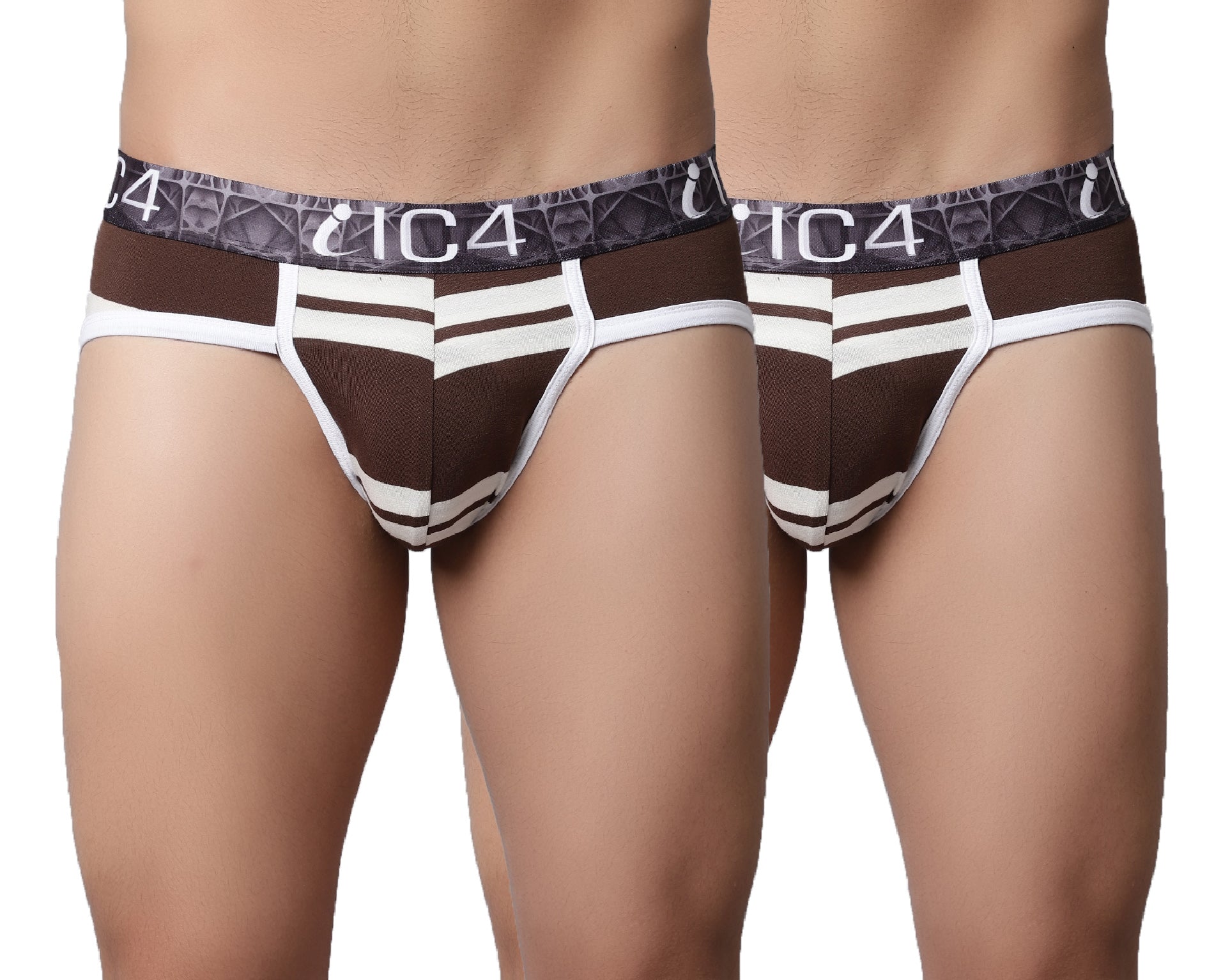 IC4 Men's Modal stripe brief Combo Pack of 2