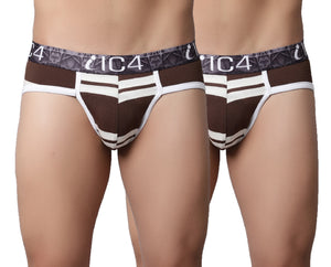 IC4 Men's Modal Elastane stripe brief Combo Pack of 2