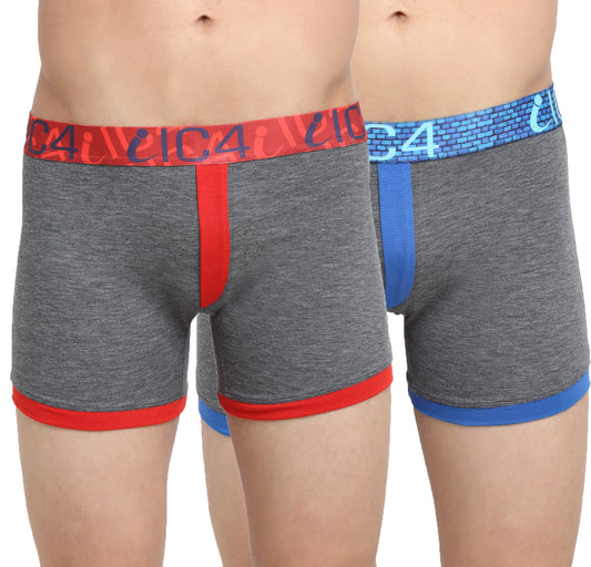 IC4 Men's Cotton Elastane Fashion Trunk Combo Pack of 2