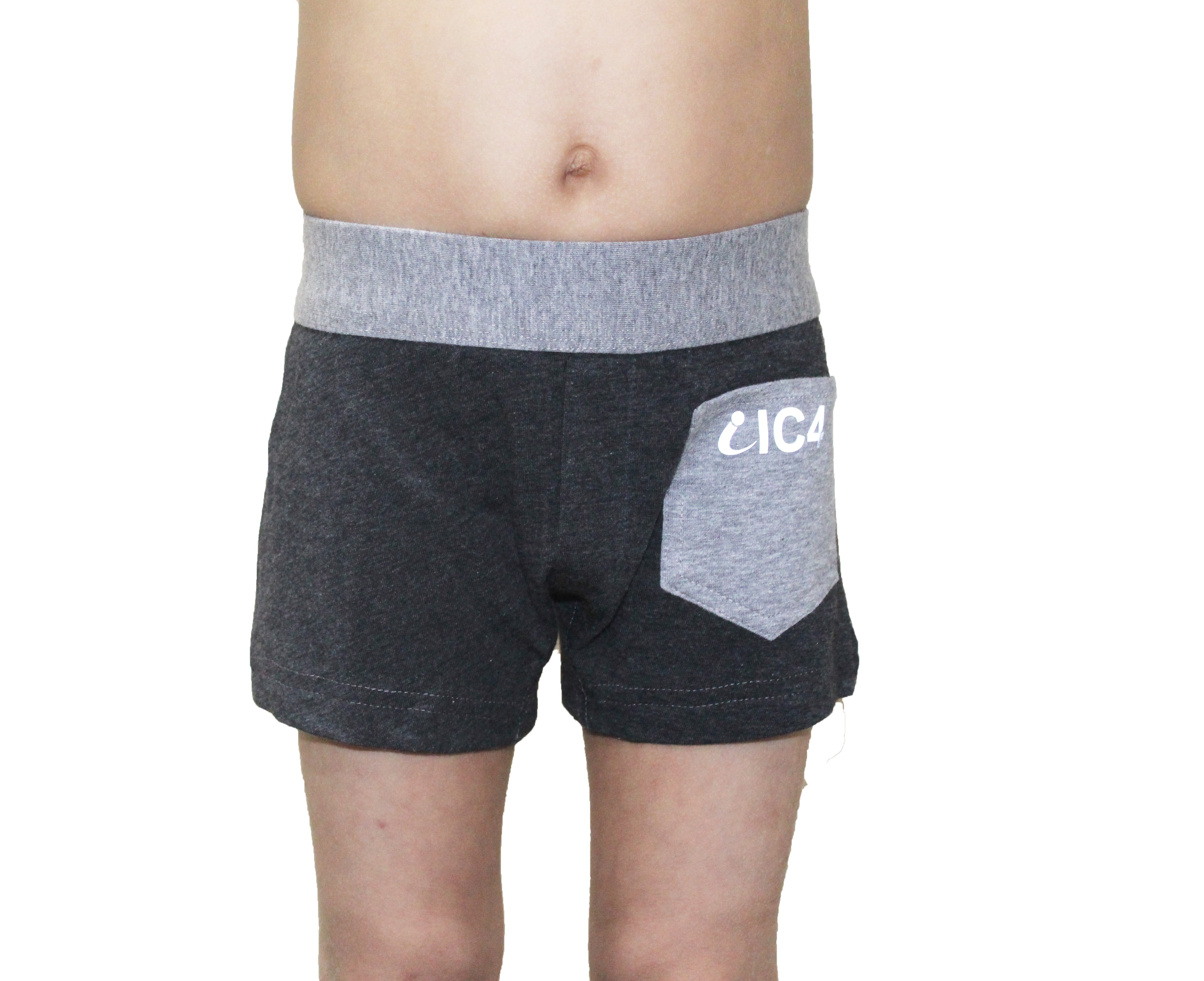 IC4 Boys Brief Charcoal  Combo Pack of 4