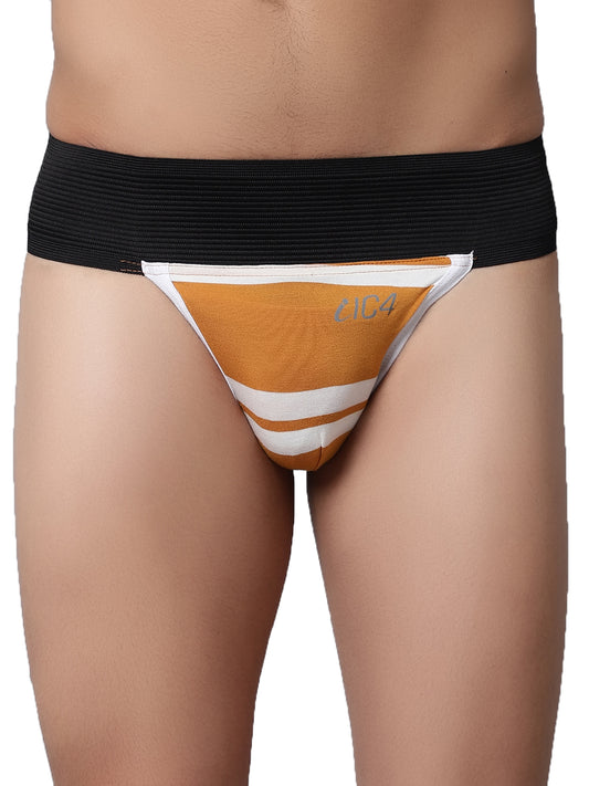 IC4 Men's Modal Elastane stripe Gym Supporter - Yellow