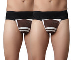 Load image into Gallery viewer, IC4 Men&#39;s stripe Gym Supporter Combo Pack of 2 - Brown
