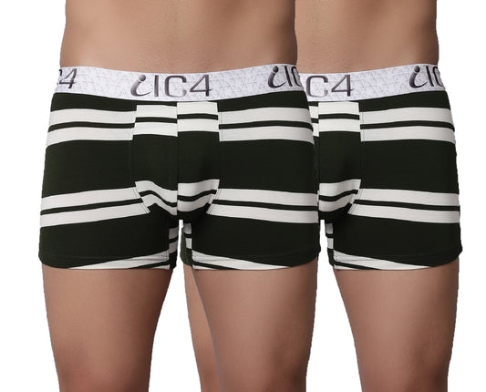 IC4 Men's Modal Elastane stripe Trunk Combo Pack of 2