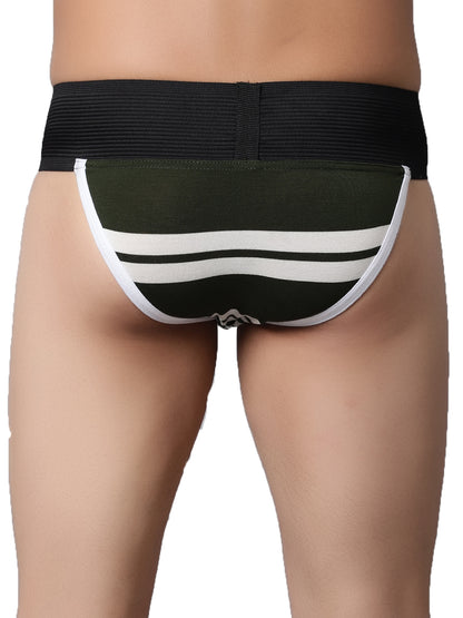 IC4 Men's Modal Elastane stripe Gym Supporter - Green