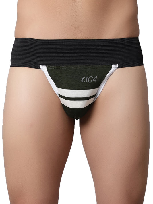 IC4 Men's Modal Elastane stripe Gym Supporter Combo Pack of 2 - Green