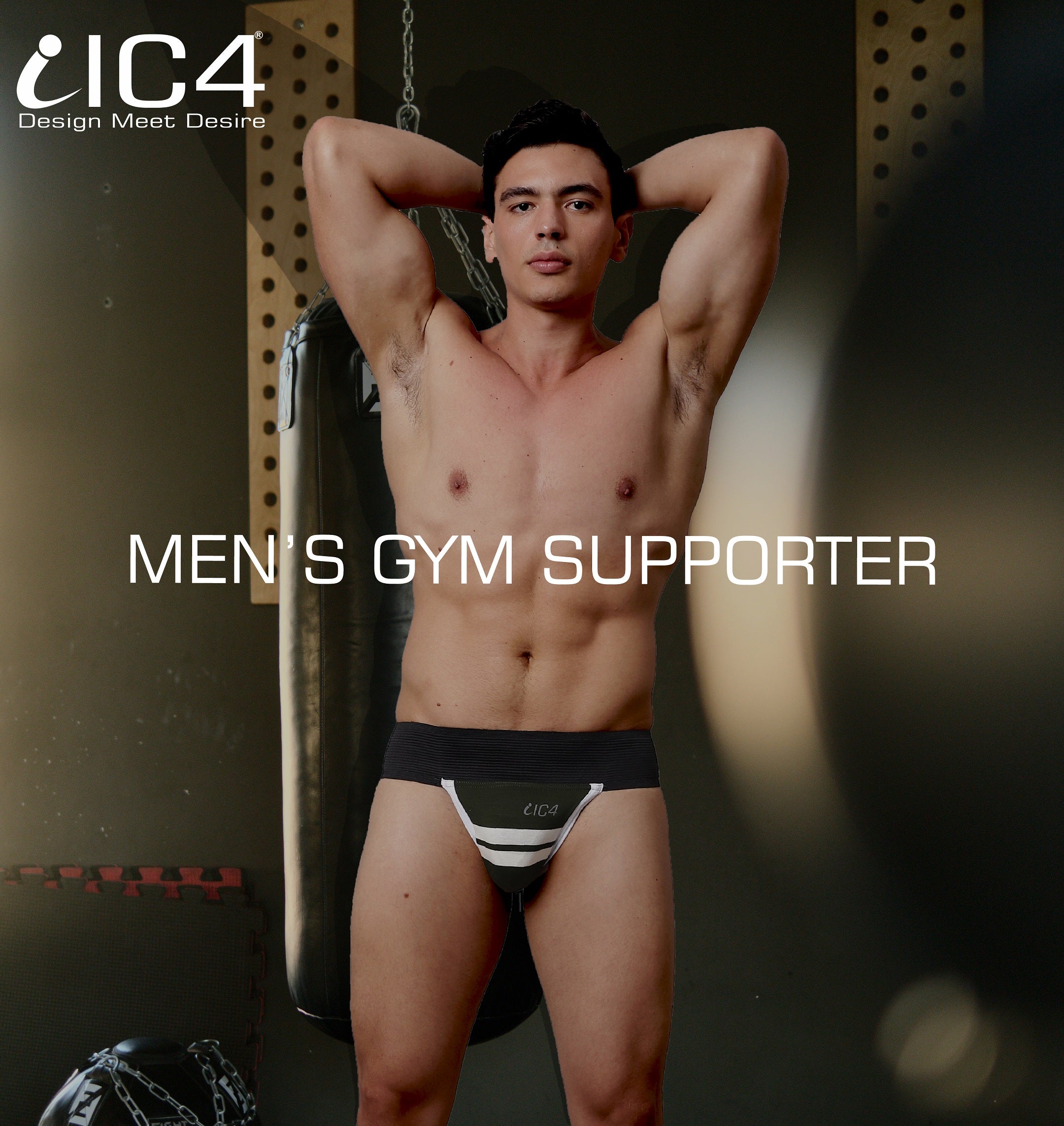 IC4 Men's stripe Gym Supporter - Green