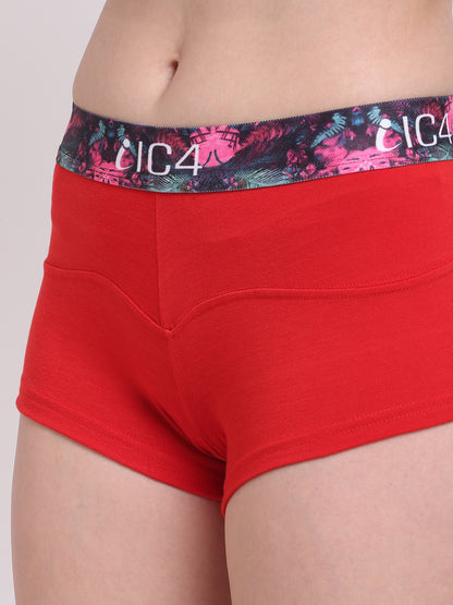 IC4 Women's Cotton Elastane Fashion Boyshorts