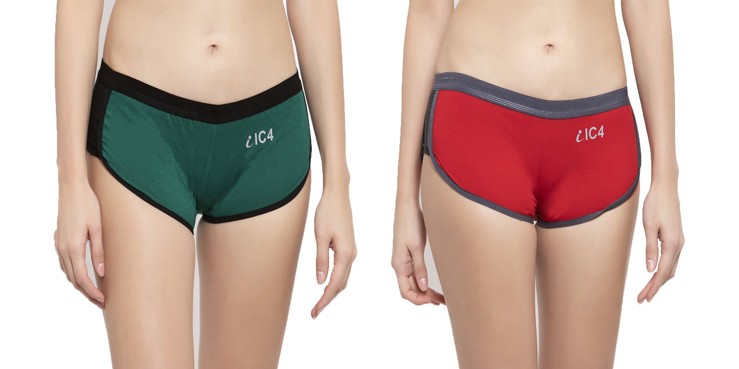 IC4 Women's Designer Boyshorts Combo Pack of 2