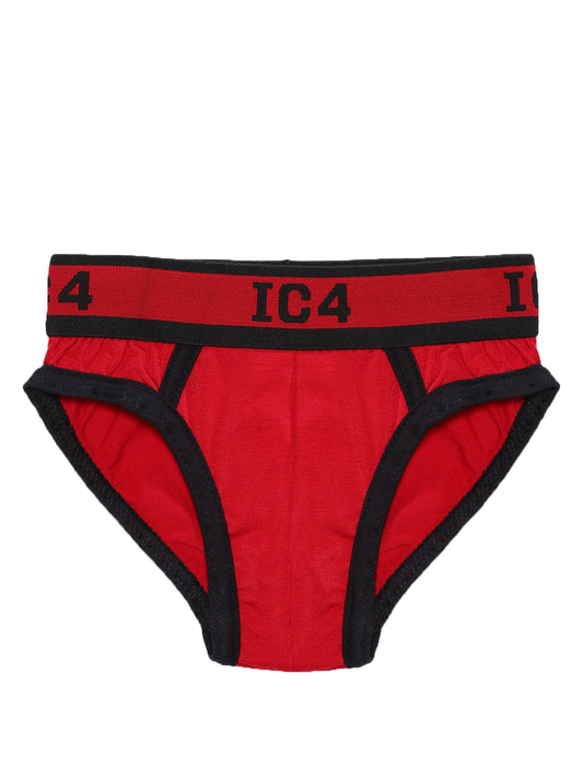 IC4 Boy's Cotton Elastane Brief Red Combo Pack of 3