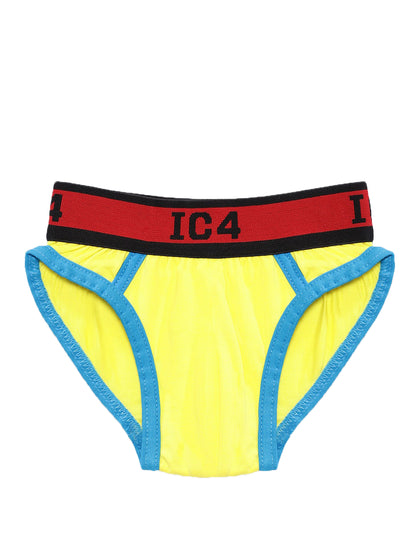 IC4 Boy's Cotton Elastane Brief Yellow Combo Pack of 3