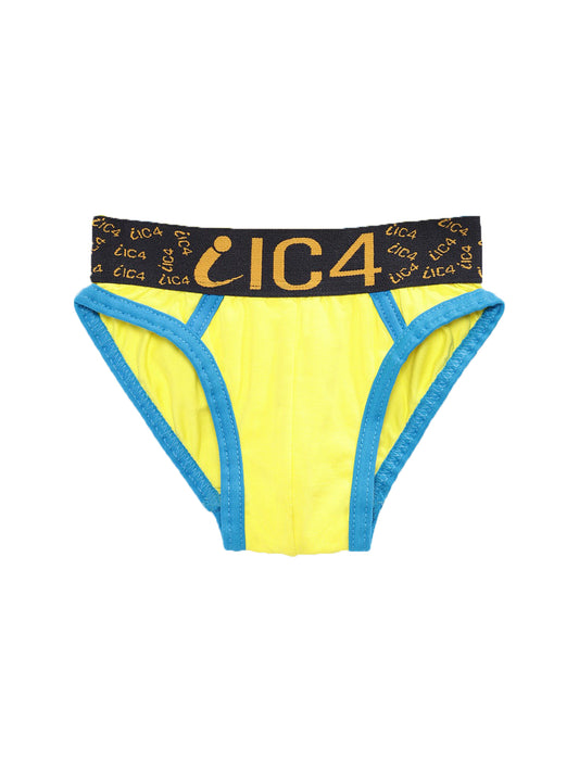 IC4 Boy's Cotton Elastane Brief Yellow Combo Pack of 3