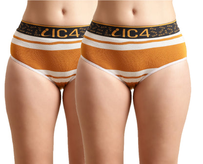 IC4 Women's Modal Elastane Stripe Hipster Combo Pack of 2