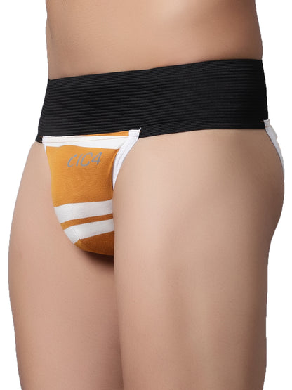 IC4 Men's Modal Elastane stripe Gym Supporter - Yellow