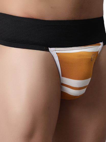 IC4 Men's Modal Elastane stripe Gym Supporter Combo Pack of 2 - Yellow