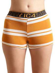 IC4 Women's stripe Fashion Boyshorts Combo Pack of 2, Yellow